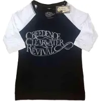 Ginza.se Creedence Clearwater Revival: Ladies Raglan T-Shirt/Vintage Logo (Black & White) (X-Large)