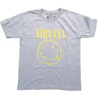 Ginza.se Nirvana: Kids T-Shirt/Yellow Happy Face (Heather Grey) (5-6 Years)