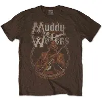 Ginza.se Muddy Waters: Unisex T-Shirt/Father of Chicago Blues (Brown) (Small)