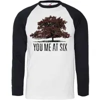 Ginza.se You Me At Six: Unisex Raglan T-Shirt/Tree (White & Black) (Medium)