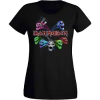 Ginza.se Iron Maiden: Ladies T-Shirt/Legacy of the Beast Live Album Skulls (Black) (Back Print) (Large)