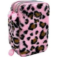 Tinka - Triple Pencilcase - Leopard Rosa