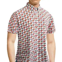 Ginza.se The Rolling Stones: Unisex Casual Shirt/Tongue and Text (White) (All Over Print) (X-Large)