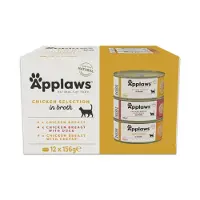 Applaws Flerpack Kycklingurval I Buljong 12x156g Våtfoder För Katt