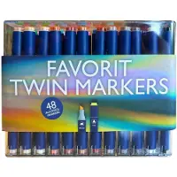 Dual markers, 2-i-1-tusch : 48 st i ask