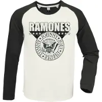 Ginza.se Ramones: 3d Crest Vintage White / Charcoal Medium Baseball Jersey