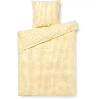 Juna sängkläder 140x200 cm - 100% ekologisk bomull - Kreppsängkläder gul
