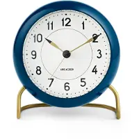 Rosendahl Arne Jacobsen - Station Table Clock - Ø11 cm - Petroleum Blue & White
