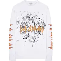 Ginza.se Def Leppard: Unisex Long Sleeve T-Shirt/Shatter (White) (Sleeve Print) (X-Large)