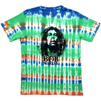 Ginza.se Bob Marley: Unisex T-Shirt/Black & White Logo (Dip-Dye On White) (Wash Collection) (X-Large)