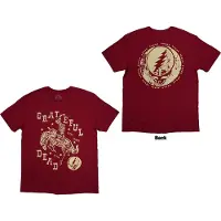 Ginza.se Grateful Dead: Unisex T-Shirt/Skeleton Horse (Red) (Back Print) (Medium)
