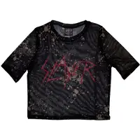 Ginza.se Slayer: Ladies Crop Top/Scratchy Logo (Black) (Mesh) (XX-Small)