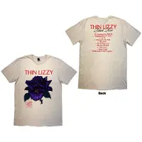 Ginza.se Thin Lizzy: Unisex T-Shirt/Black Rose Tracklist (Natural) (Back Print) (Medium)