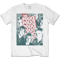 Ginza.se The Police: Unisex T-Shirt/Half-tone Faces (White) (X-Large)