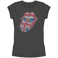 Ginza.se The Rolling Stones: Ladies T-Shirt/Classic UK Tongue (Charcoal Grey) (Embellished) (Small)