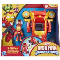Hasbro Iron Mans robotrustning och 2-i-1-fordon, Marvel Iron Man och hans fantastiska vänner, från 3 år