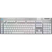 Logitech G G915 X - Tangentbord - gaming, LIGHTSPEED - full size - bakgrundsbelyst - trådlös - Bluetooth, 2.4 GHz, USB-C - vit