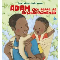 Adam och pappa på skogspromenad