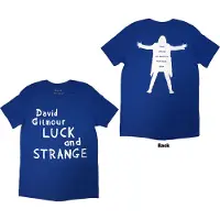 Ginza.se David Gilmour: Unisex T-Shirt/Luck & Strange Logo (Blue) (Back Print & Ex-Tour) (Large)