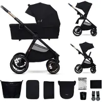 Kinderkraft universell vagn 2IN1 NEA 2.0 - midnight svart - KSNEA002BLK2000