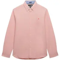 Superdry för män. M4011100A Preppy rosa oxfordskjorta (XXL), Casual, Bomull, Klassisk, Lång ärm