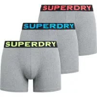 Superdry för män. M3110452B Förpackning med 3 boxershorts Text grey (L), Hemkläder, Grå, Bomull