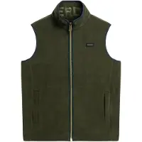 Superdry för män. M5012157A Estate Fleece Gilet grön (XXL), Casual, Återvunnen polyester, Hållbar