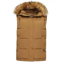Superdry för kvinnor. W5011395A Väst i syntetisk päls Everest beige (XXS), Casual, Polyester