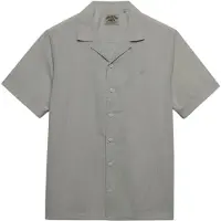 Superdry för män. M4011138A Cabana grå skjorta (L), Casual, Bomull, Kort ärm