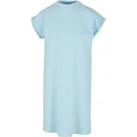 Build Your Brand Turtle Extended Shoulder Short Sleeve Short Dress Blå 4XL Kvinna