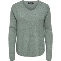 ONLY Tröjor ONLCAMILLA V-NECK L/S PULLOVER KNT kvinnor - Kaki - EU M