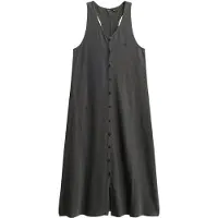 Superdry för kvinnor. W8011640A Svart stickad midi-strandklänning (S), Casual, Bomull, Ärmlös / Hängselbyxor