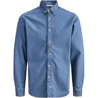 Jack & jones Skjorta - JjeStanley - Noos - Blue Denim/Mid Blue - - 12 år (152) - Skjorta