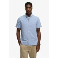 Superdry för män. M4011101A Preppy blå oxfordskjorta (M), Casual, Bomull, Kort ärm