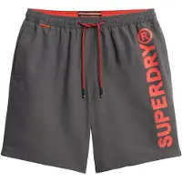 Superdry för män. M3010248A 43,2 cm baddräkt med grå sportgrafik (M), Strandkläder, Återvunnen polyester, Hållbar