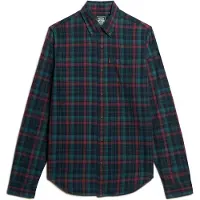 Superdry för män. M4010737A Ekologisk bomullsskjorta i vintage navy check (XXL), Casual, Lång ärm, Hållbar, Marino