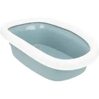 Stefanplast Cat litter tray, with rim, 38 × 17 × 58 cm, blue/white