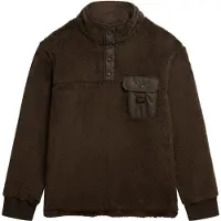 Superdry för män. M2014258A Fleece High Pile Fleece Half Zip brun (XL), Casual, Polyester