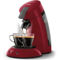 Philips HD6553/81 SENSEO ORIGINAL kaffemaskin för kapsel, Aroma Booster, Crema Pus, 1 eller 2 koppar, Röd