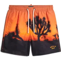 Superdry för män. M3010233A Baddräkt med fototryck tillverkad av återvunnet material orange (XL), Strandkläder, Hållbar, Återvunnen polyeste