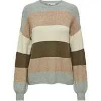 ONLY Tröja 'Atia' oliv / mint / pastellorange / naturvit