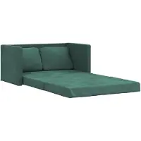vidaXL 2-i-1 bäddsoffa Mörkgrön 122x204x55 cm Sammet 353961