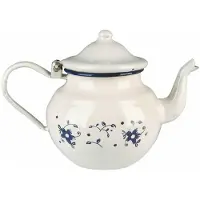 Jamon Théière - Email Décoré - Kapacitet 0,70 L - Beige - Fleurs Bleues