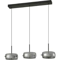 LUCANDE Pendellampa Martis , dimbar, Svart, Vardagsrum / matsal, Glas, Modern