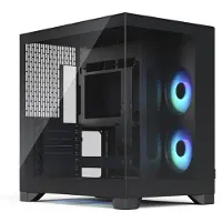 Fractal Design Pop 2 Vision RGB - Mid tower - utökad ATX - genomskinlig sidopanel (härdat glas) - ingen strömförsörjning (ATX) - svart - USB/ljud