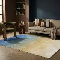 Studio Clarice Abstrakt matta | Mellow blå/gul hos Volero | 200x290cm | Polyamid | Blandat | Rektangulär | Låg lugg