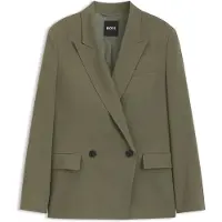BOSS Regular-fit blazer in pinstripe stretch crepe
