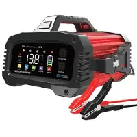 Mtp Products E-FAST TK-2500 Automatisk Batteriladdare - 25A - Lion, LiFePO4, AGM GEL, Blysyra, 12V/24V - Svart / Röd