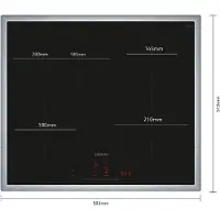 Siemens iQ300 EH645HFB1E, Svart, Inbyggnad, 60 cm, Zon induktionshäll, Keramik, 4 zon(er)