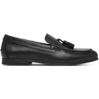 Tommy Hilfiger Logo Tassel Flexible Leather Loafers